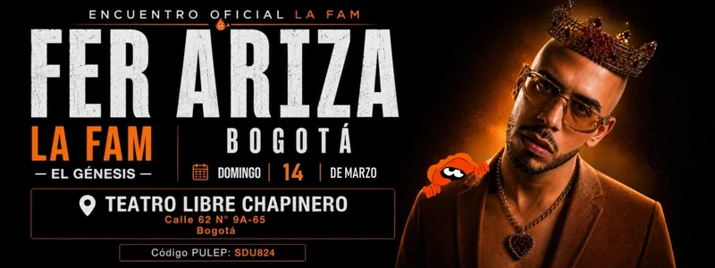 LA FAM · EL GÉNESIS — Bogotá — Teatro Libre Chapinero — 14 de marzo 2027, 6:00 PM